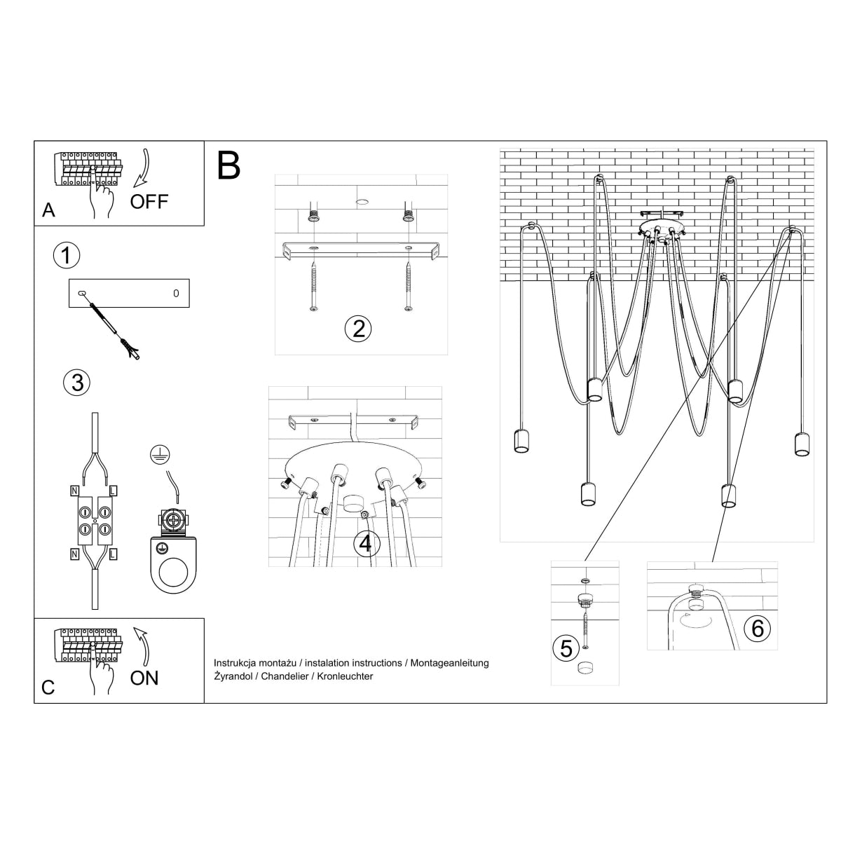 kroonluchter-edison-5-zwart