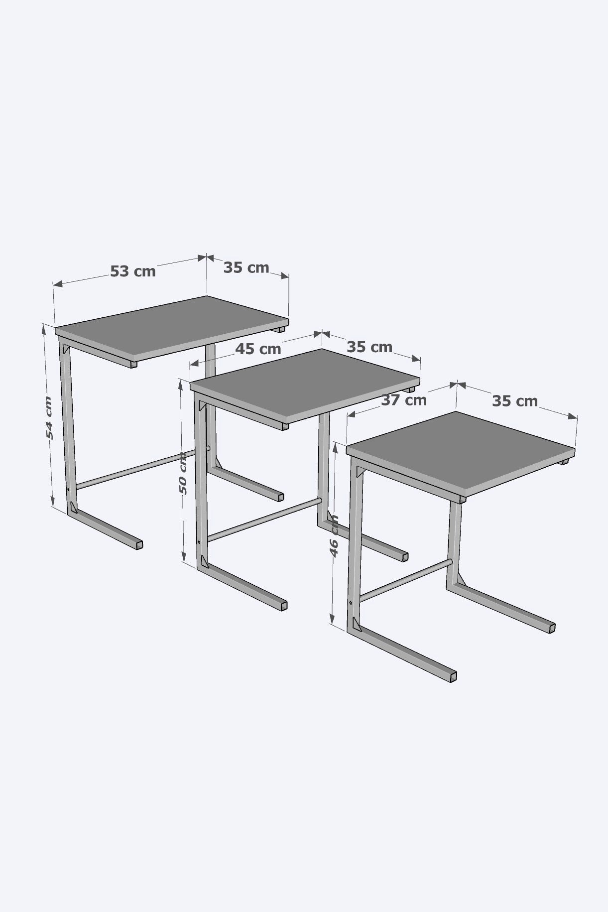 3-Delige Bijzettafel Set Aishah Z1  Pochon