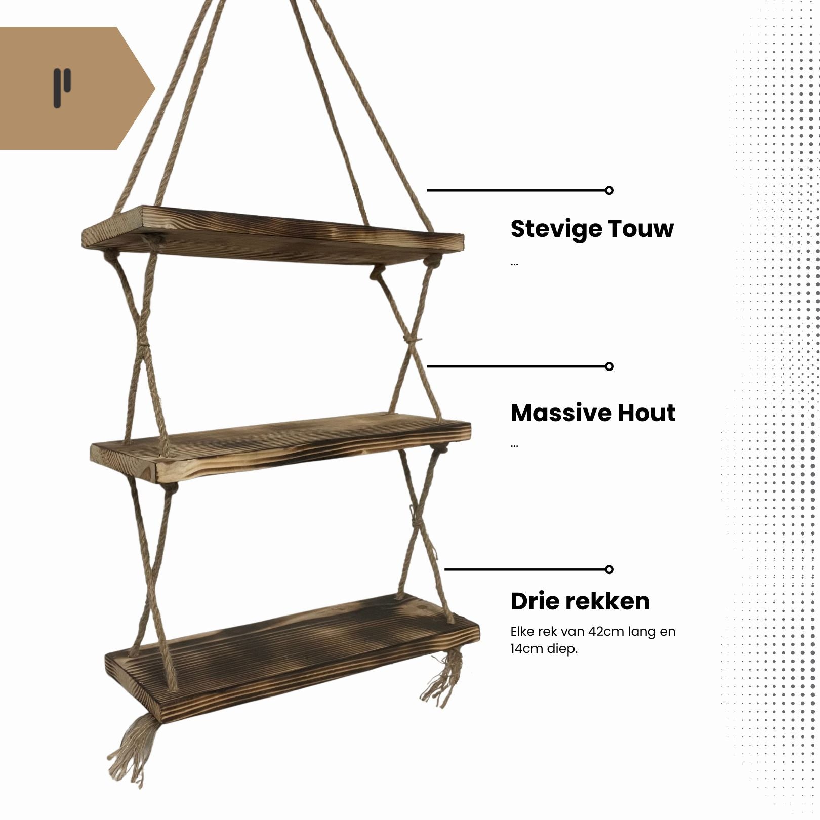 Hangend plank Hout - Pochon