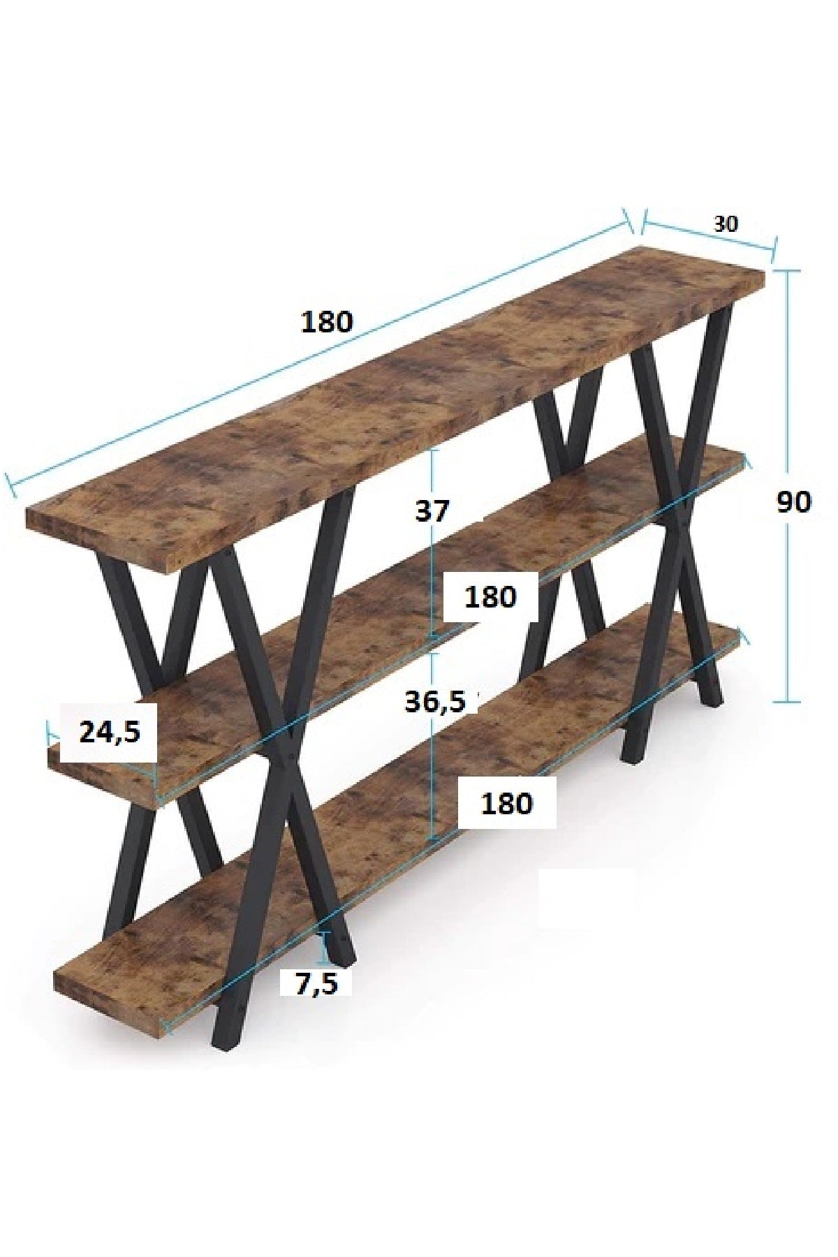 Speciale Ontwerp Metalen Frame Moderne Ontwerp 3-Lagen Console  Pochon