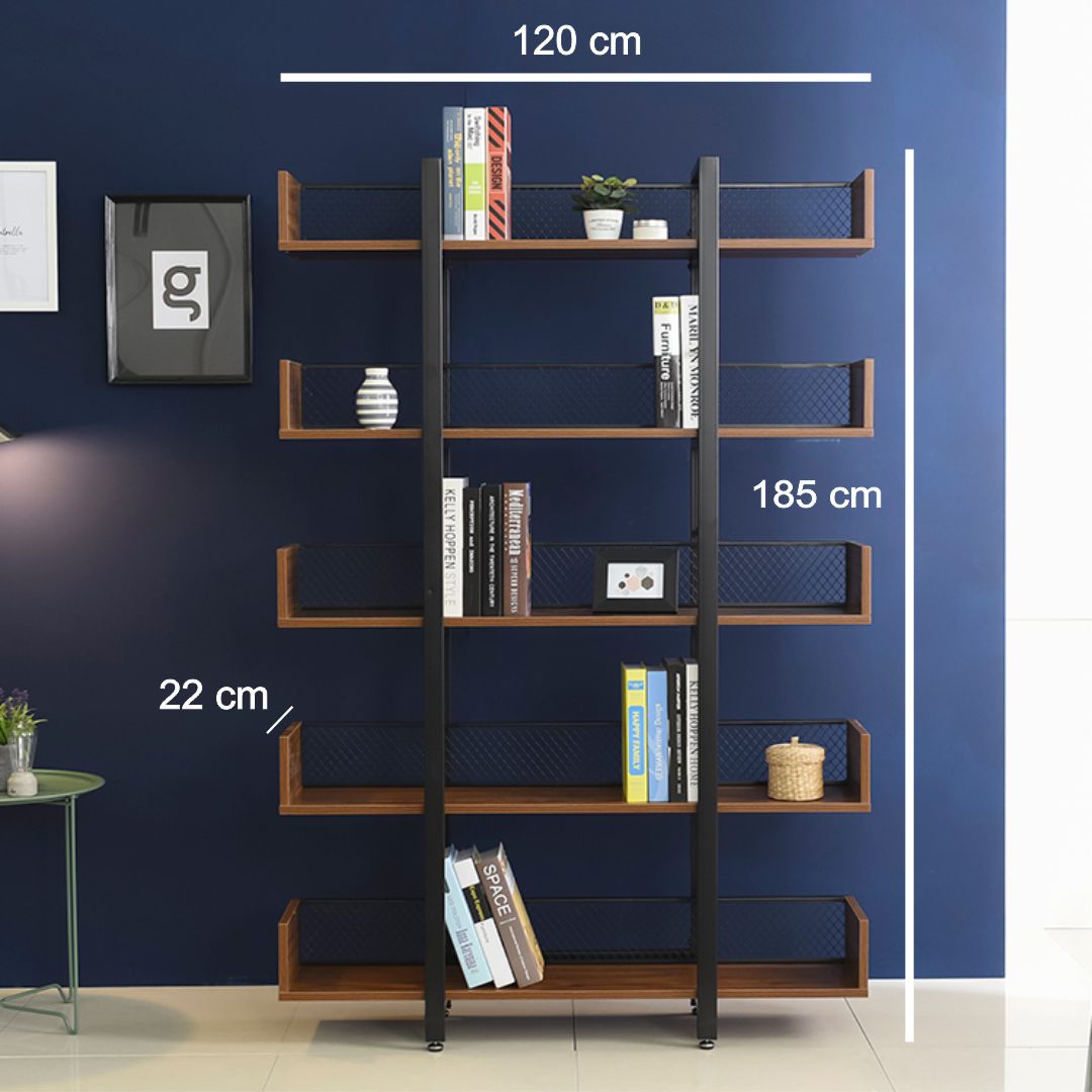 Industriële Ontwerp 5-Laags Plank Met Draad Detail - Boekenplank - Accessoire Plank - Bloemenstandaard - Multifunctionele Plank  Pochon