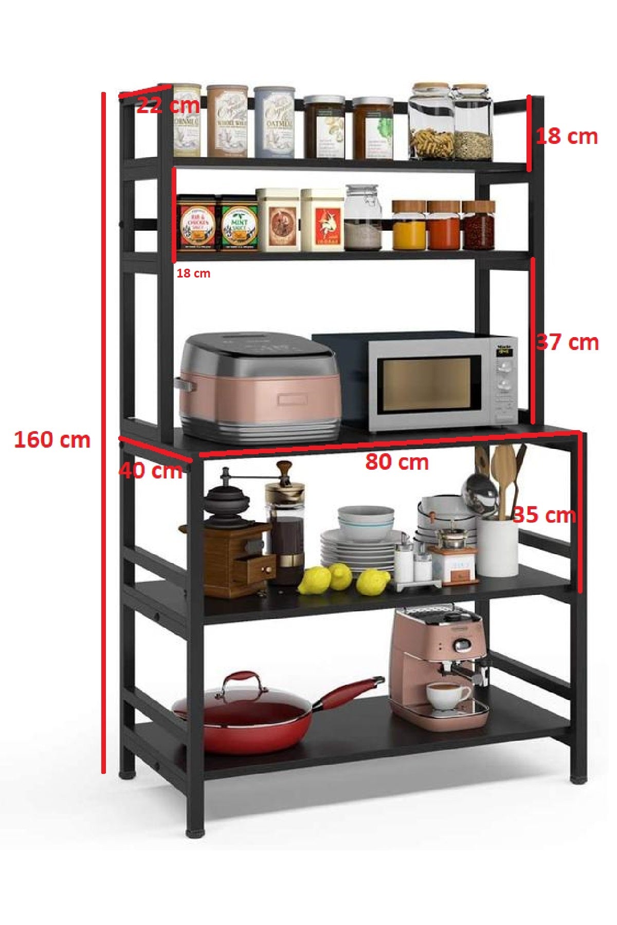 Decoratieve Keuken-Badkamer-Bureau-Woonkamer Organizer Plank Multifunctionele Plank Zwart  Pochon