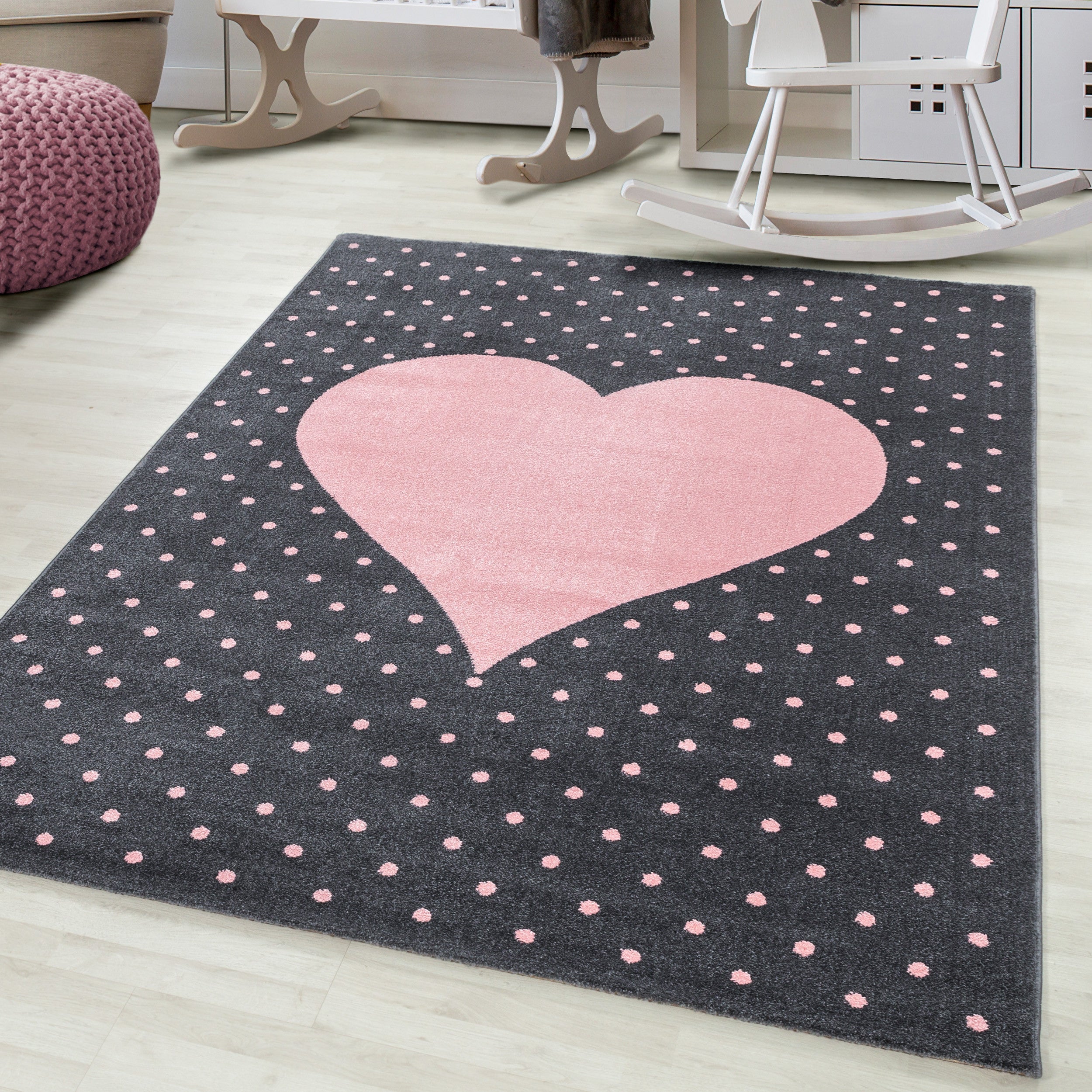 Tapijt Bambi - 80x150 - Hart - Roze  Pochon