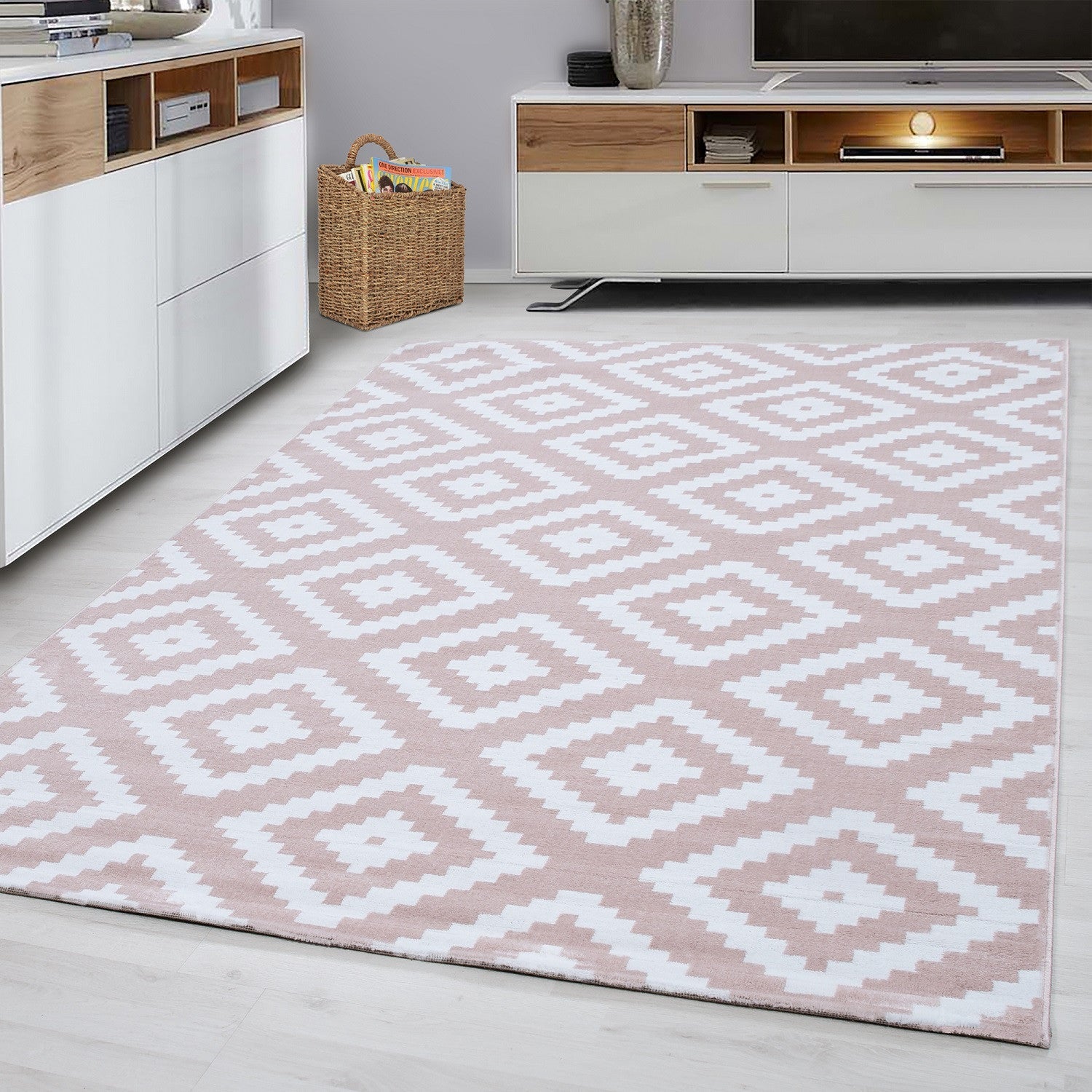 Tapijt Plus - 80x150 - Geometrisch - Roze  Pochon