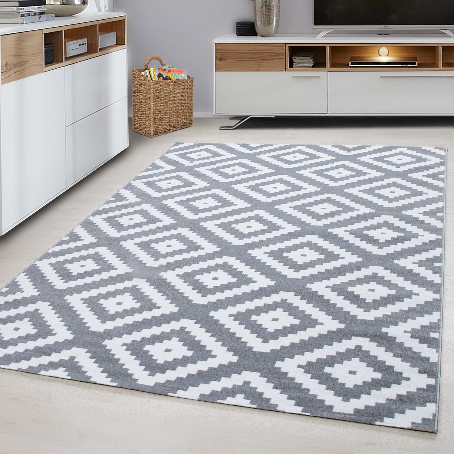 Tapijt Plus - 80x150 - Geometrisch - Grijs  Pochon