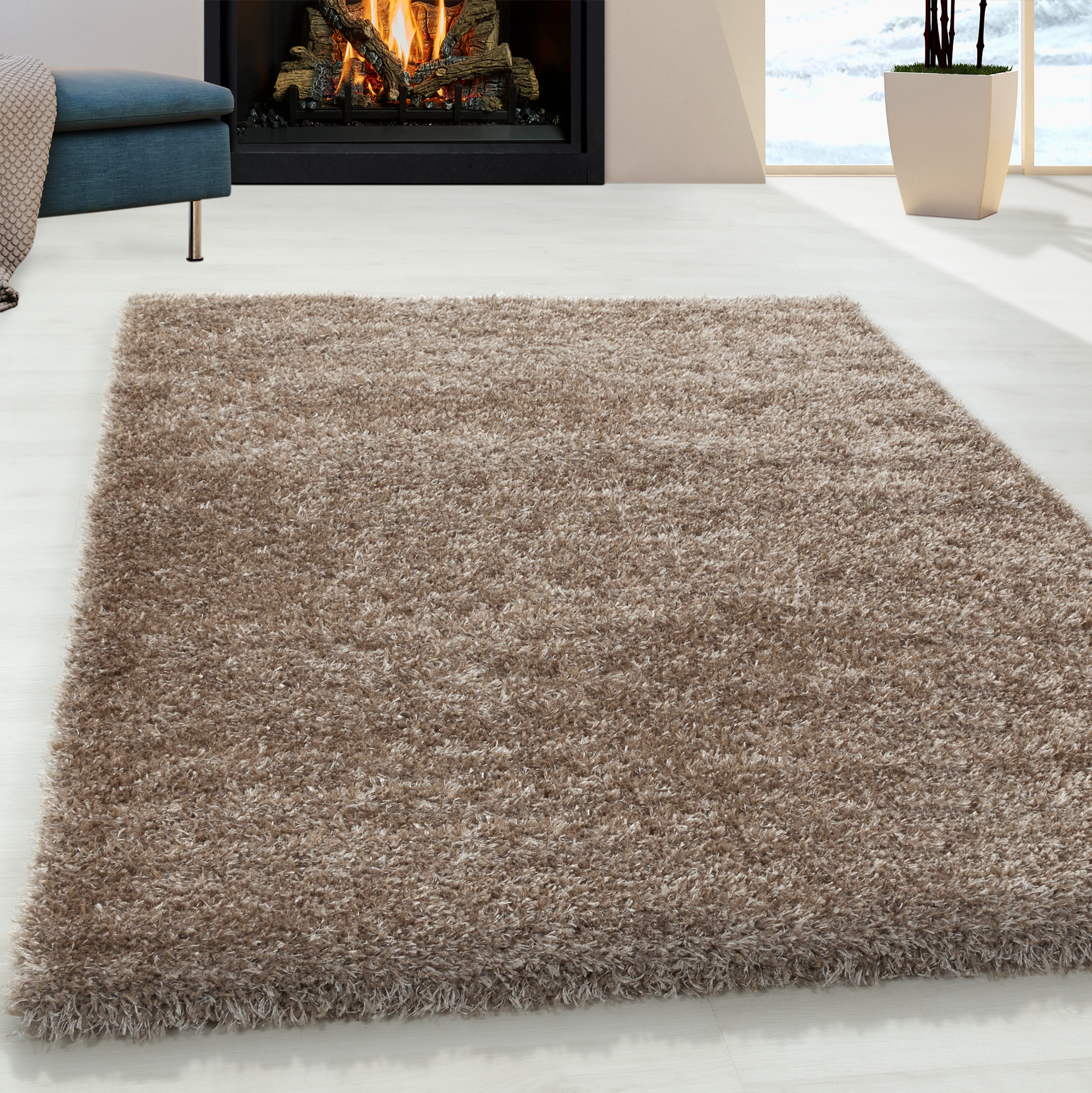 Tapijt Brilliant - 280x370 - Effen - Taupe  Pochon