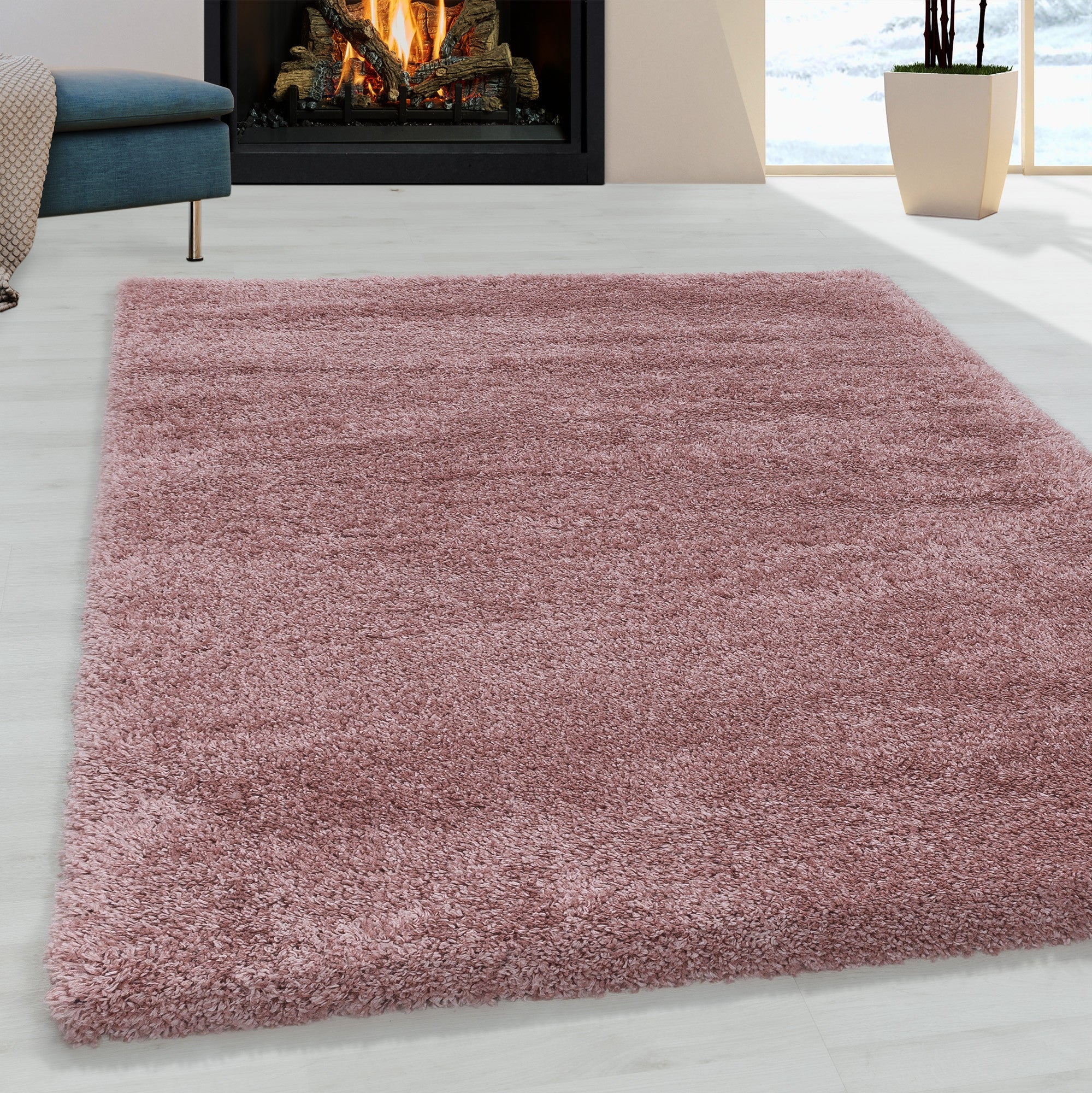 Tapijt Fluffy - 280x370 - Effen - Roze  Pochon