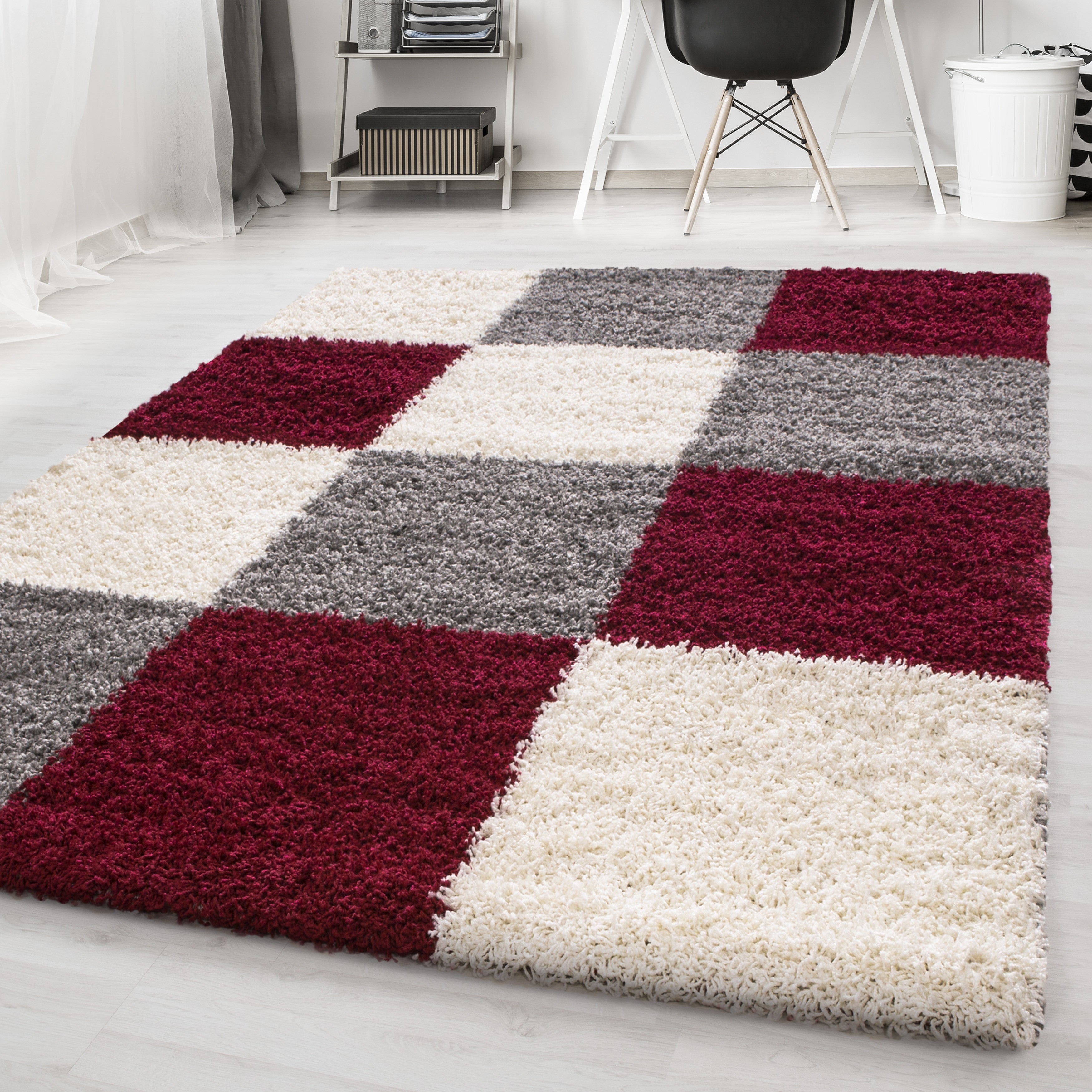 Tapijt Life - 200x290 - Geruit - Rood  Pochon