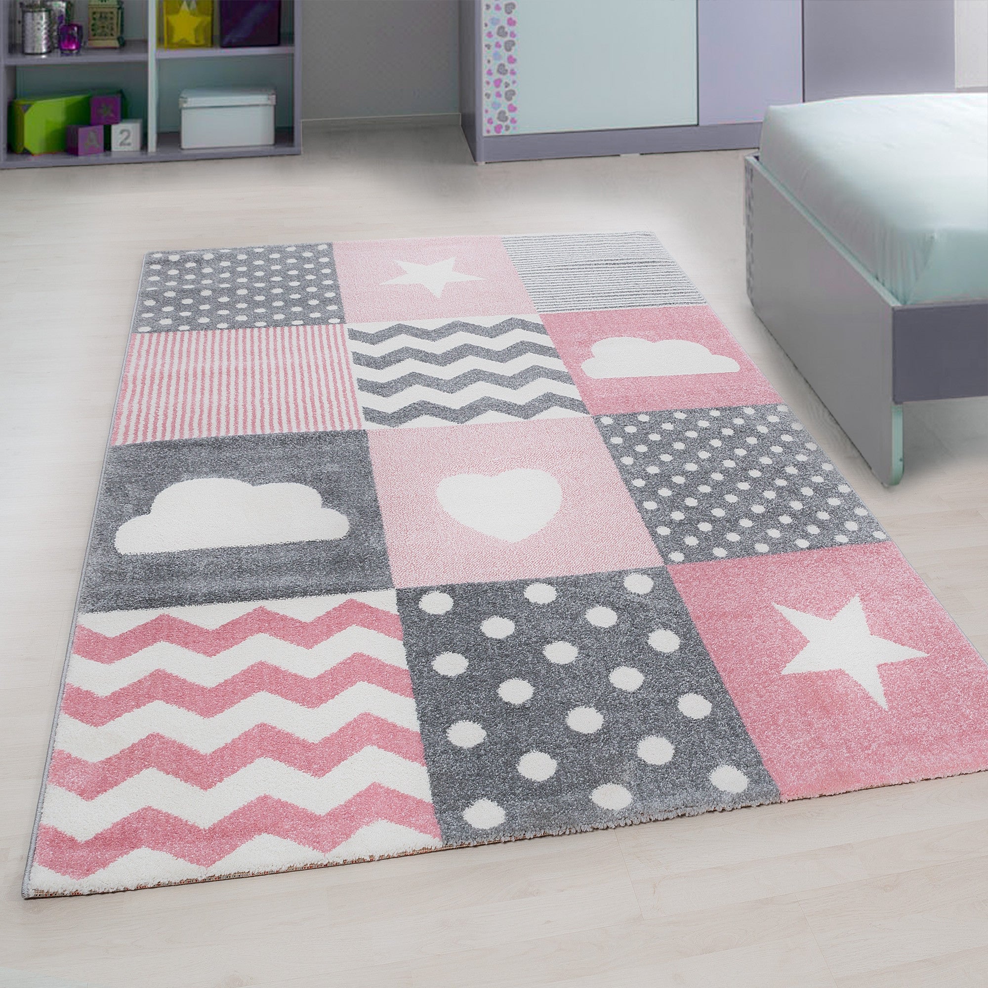 Tapijt Kids - 140x200 - Hart - Roze  Pochon