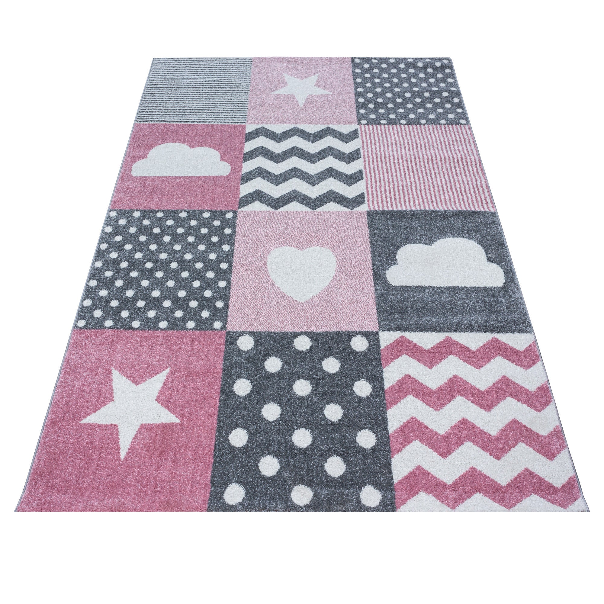 Tapijt Kids - 200x290 - Hart - Roze  Pochon