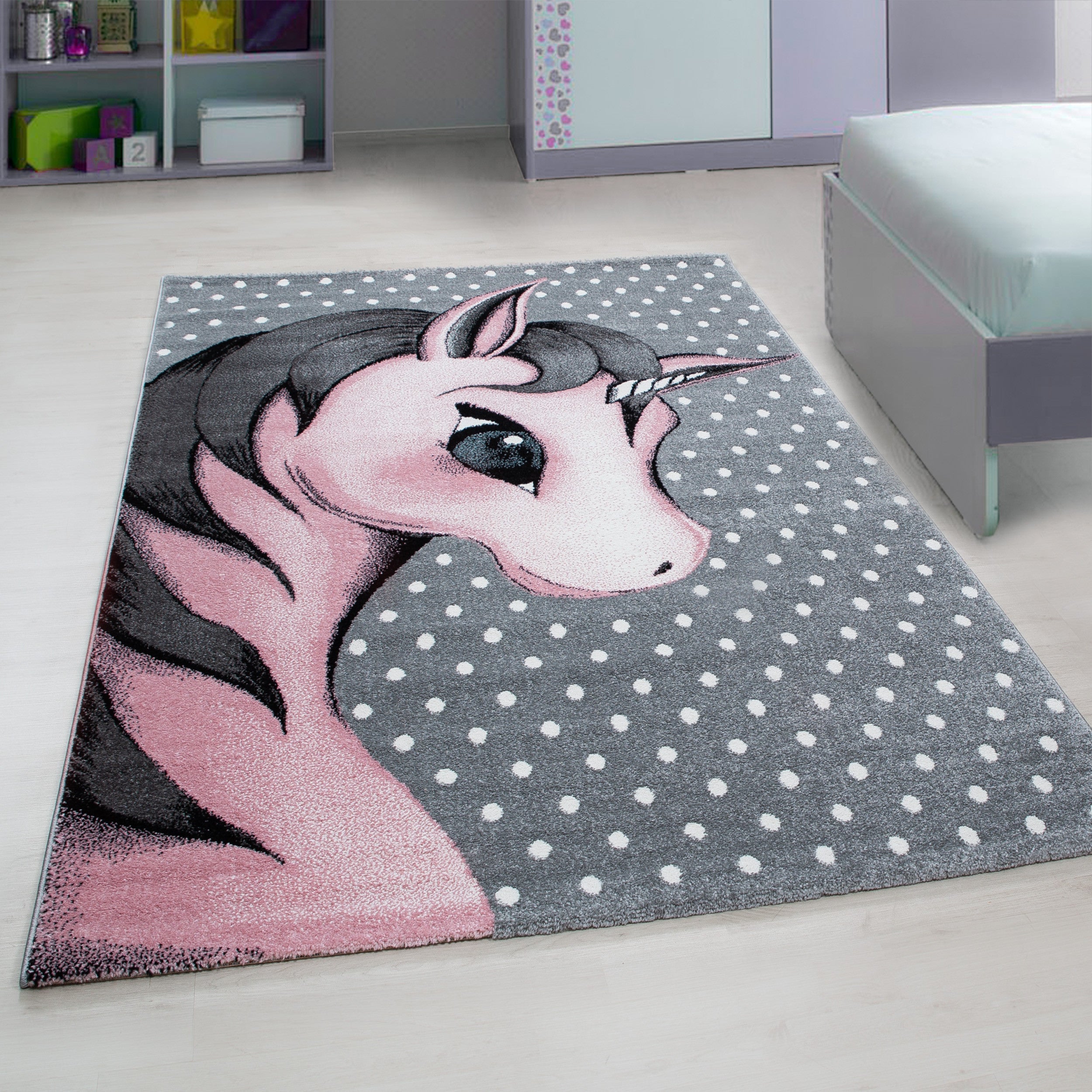 Tapijt Kids - 140x200 - Eenhoorn - Roze  Pochon