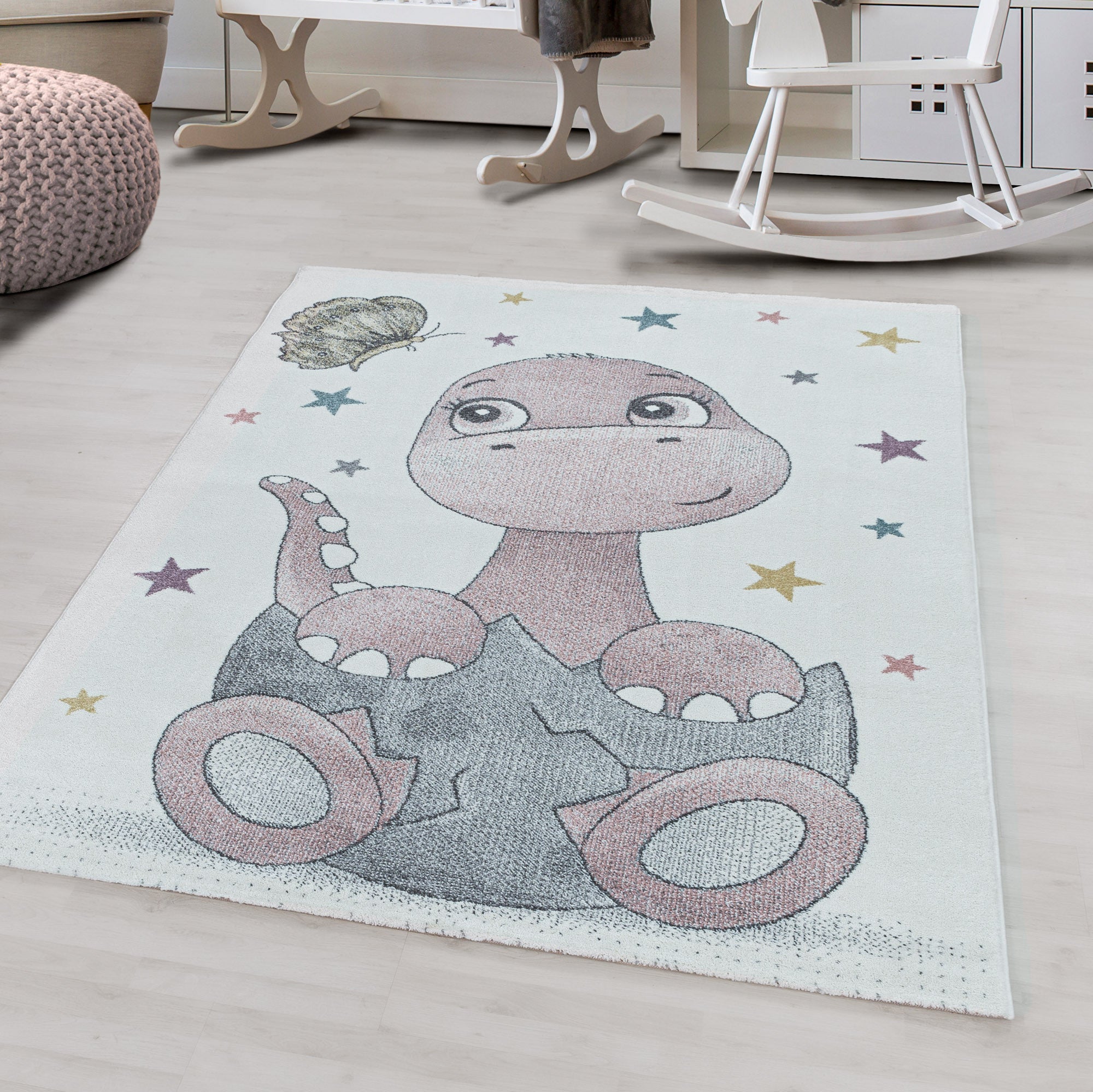 Tapijt Funny - 160x230 - Dinosaurus - Roze  Pochon