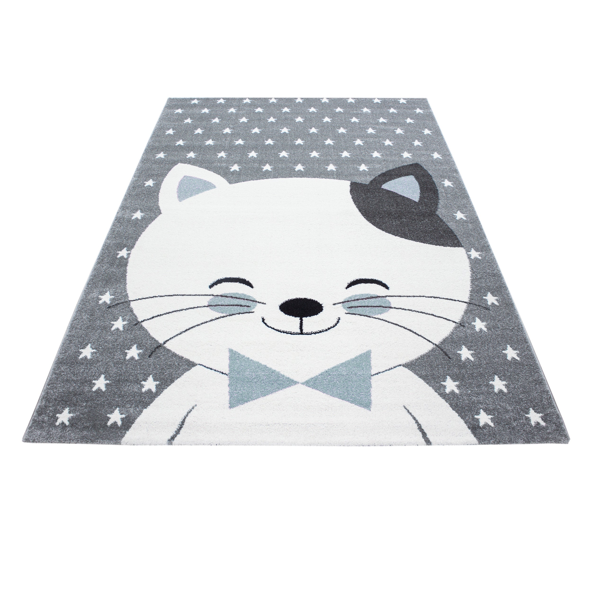 Tapijt Kids - 200x290 - Katten - Blauw  Pochon