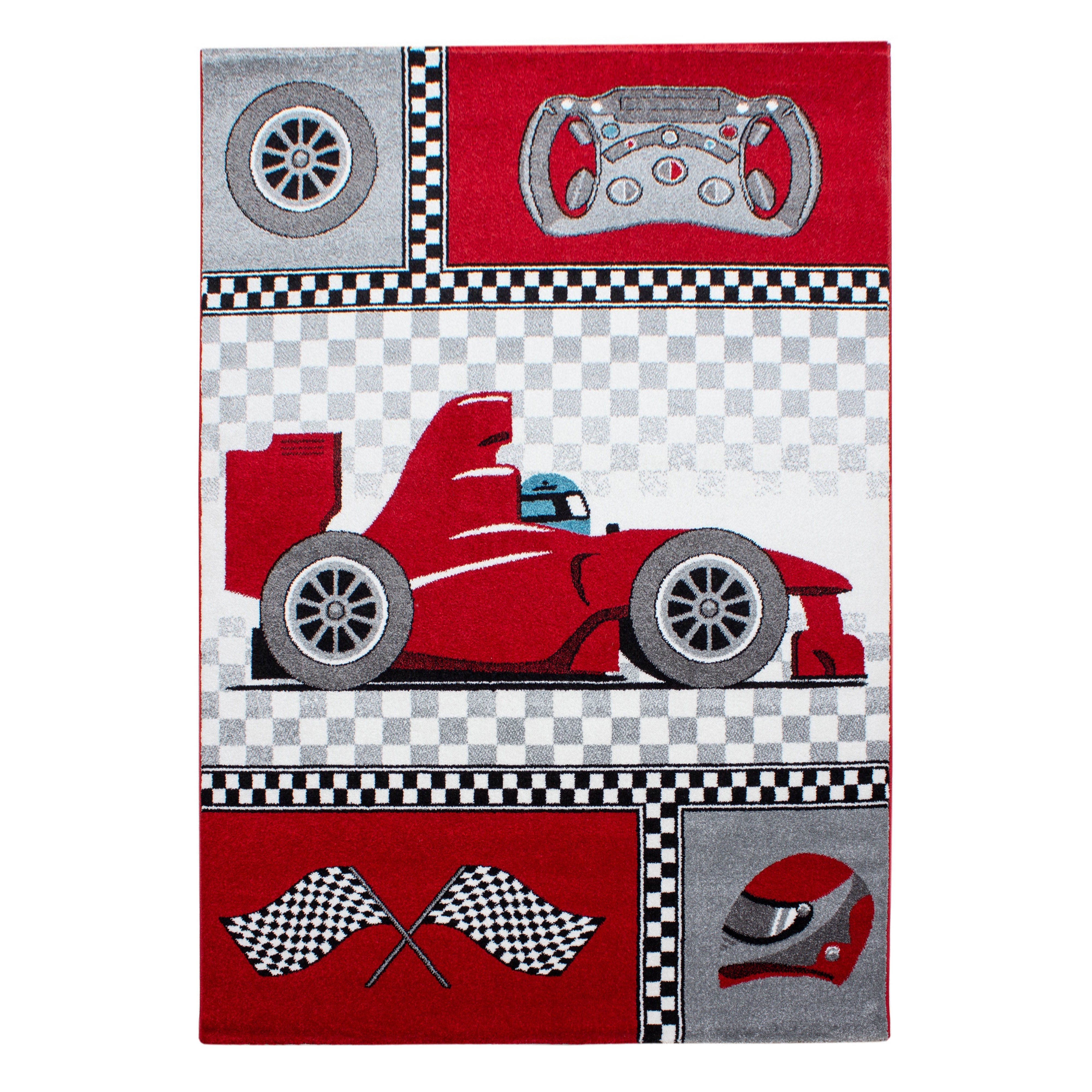 Tapijt Kids - 140x200 - Race Auto - Rood  Pochon