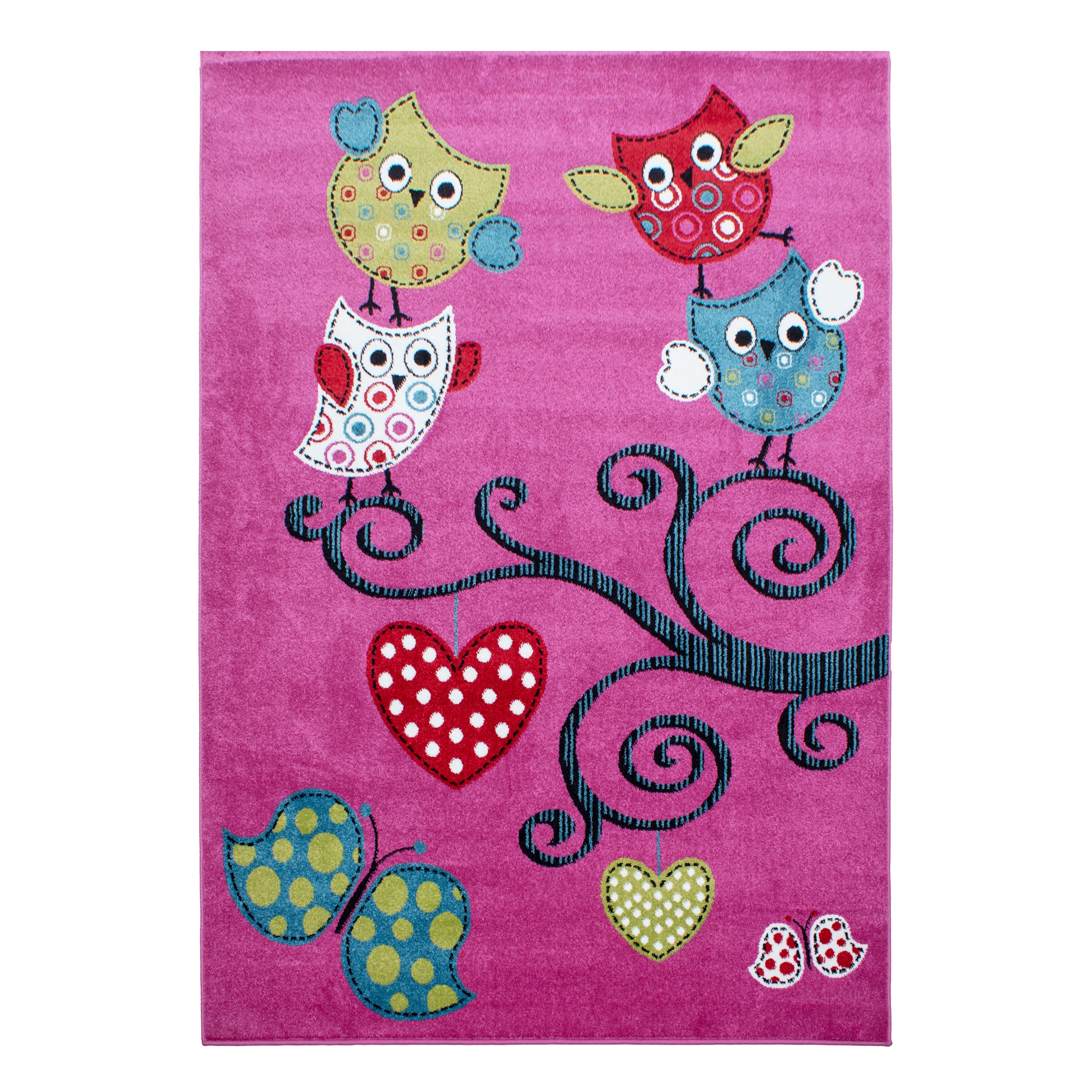 Tapijt Kids - 200x290 - Uil - Paars  Pochon