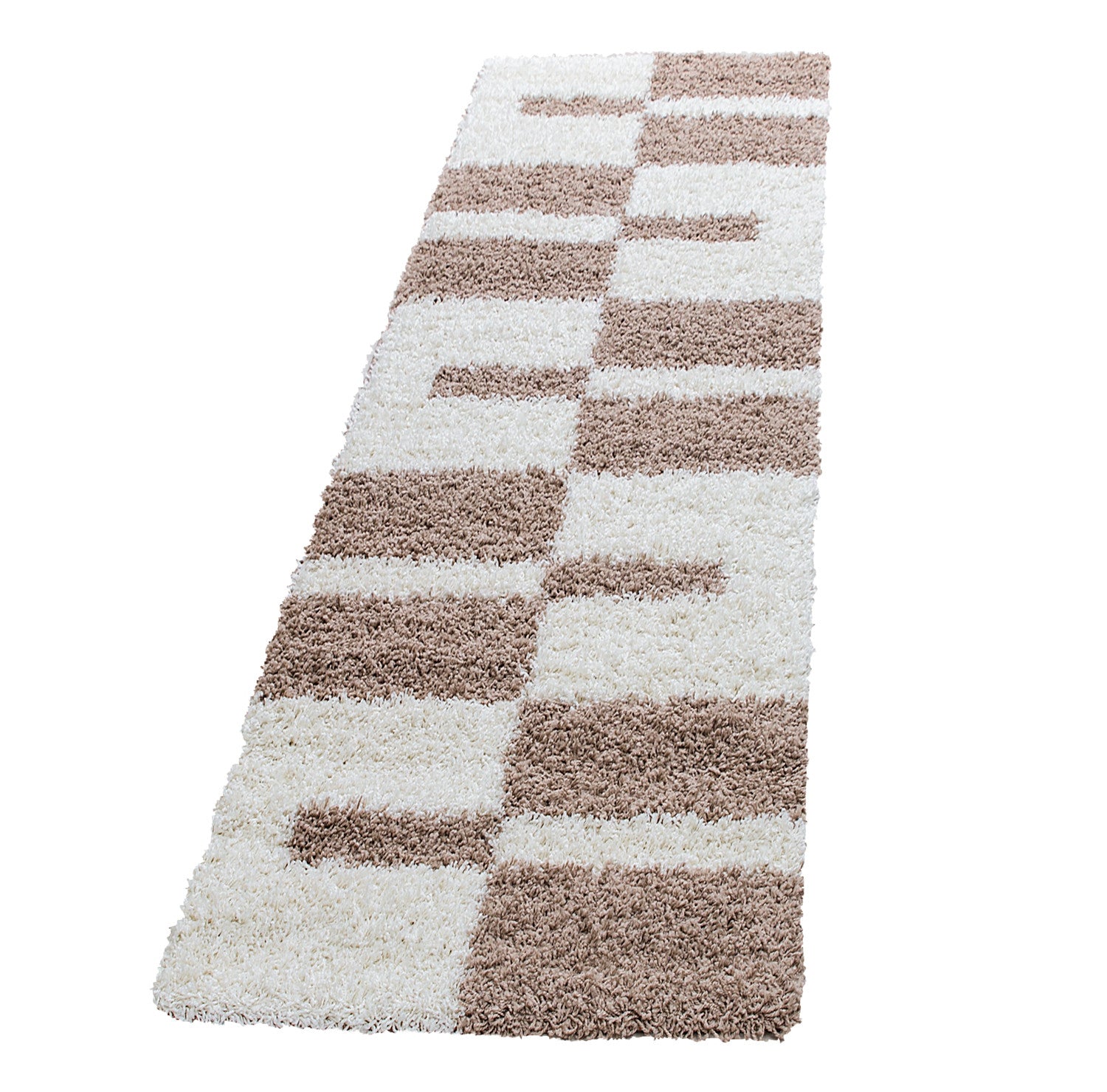 Tapijt Gala - 80x250 - Geruit - Beige  Pochon