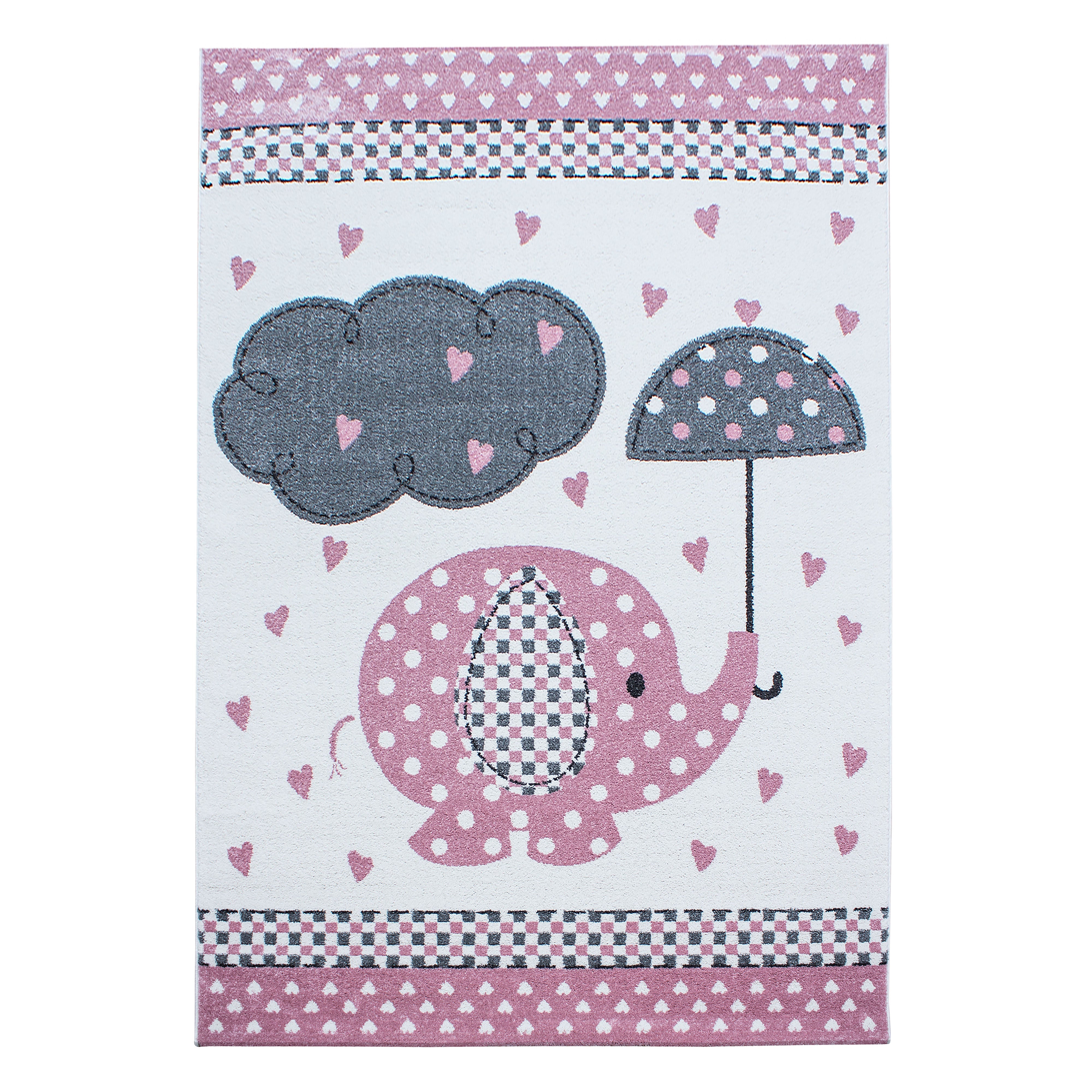 Tapijt Kids - 80x150 - Olifant - Roze  Pochon