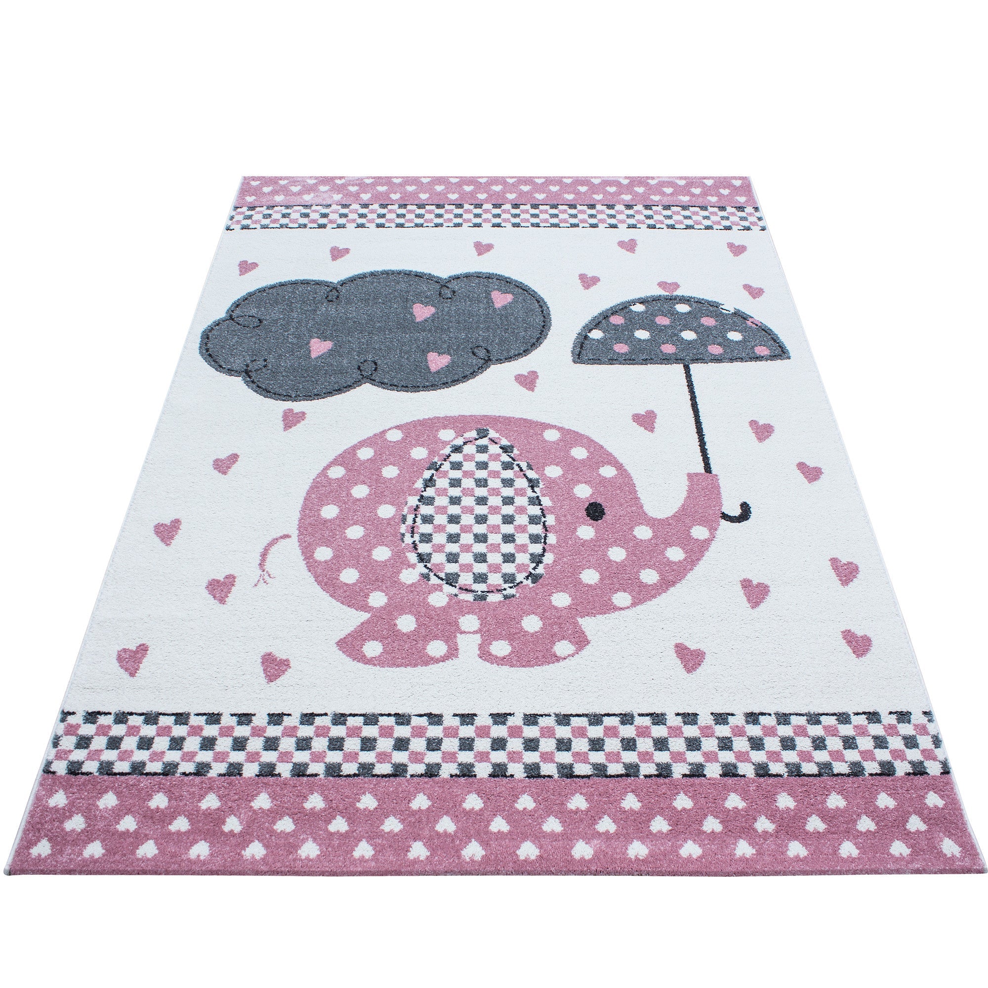 Tapijt Kids - 200x290 - Olifant - Roze  Pochon