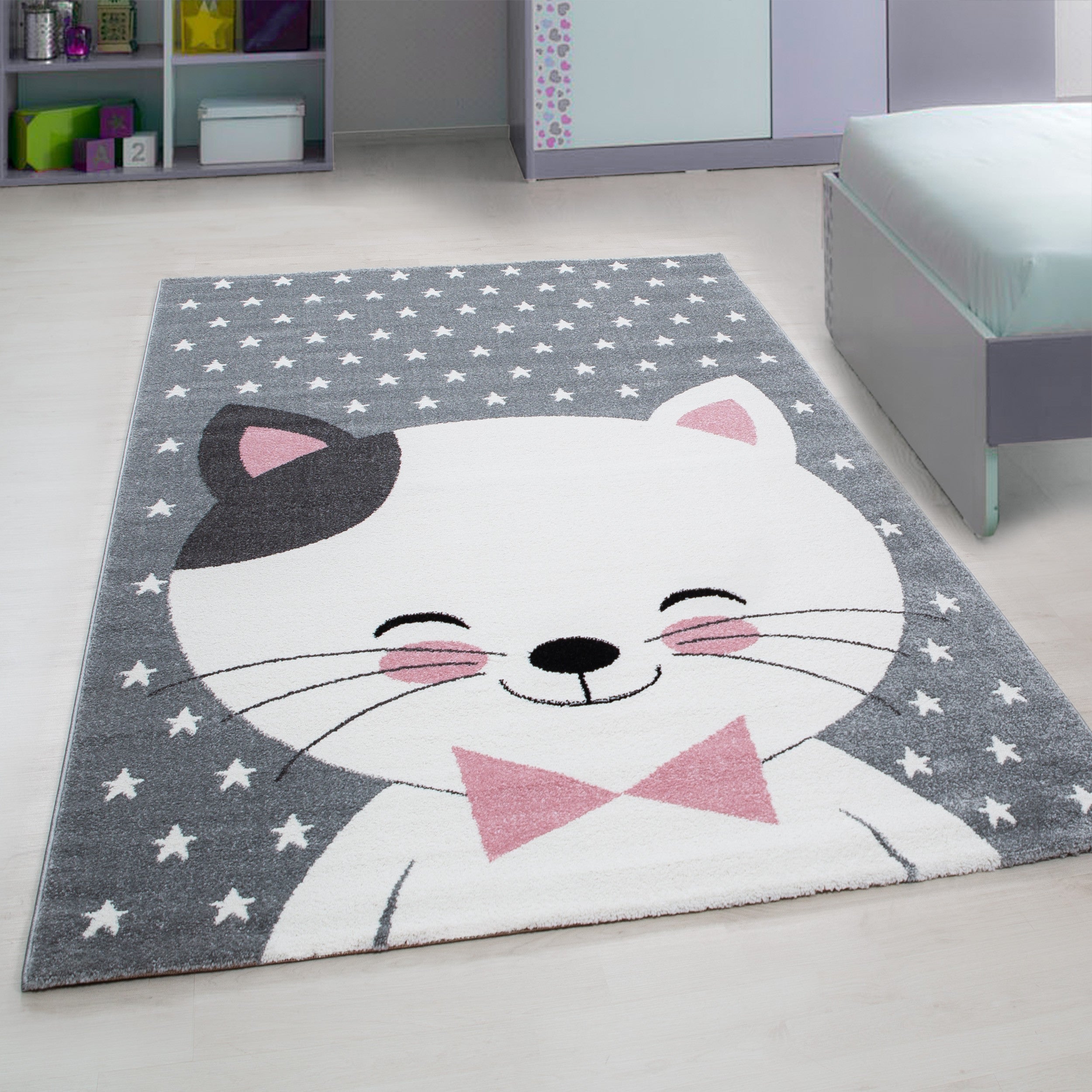 Tapijt Kids - 80x150 - Katten - Roze  Pochon