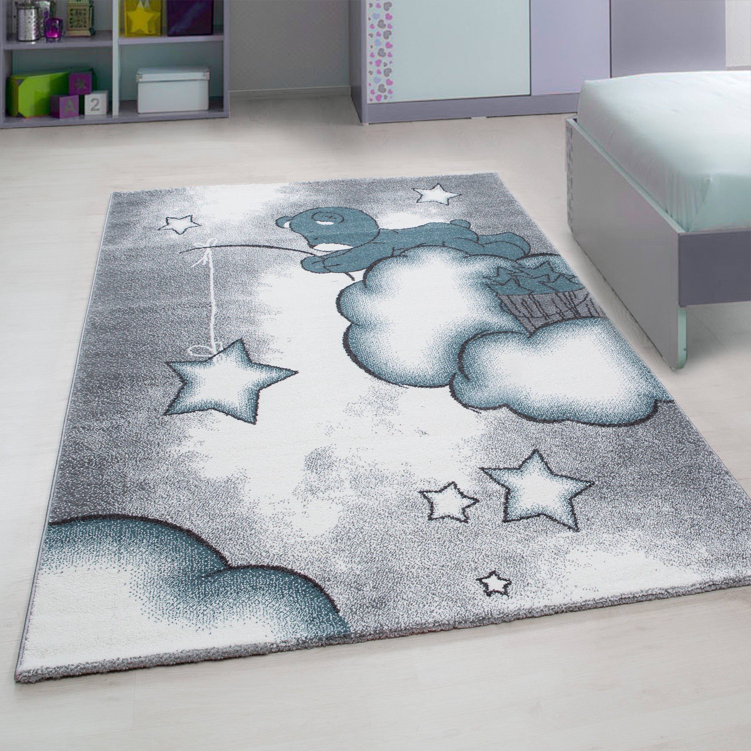 Tapijt Kids - 140x200 - Beer - Blauw  Pochon