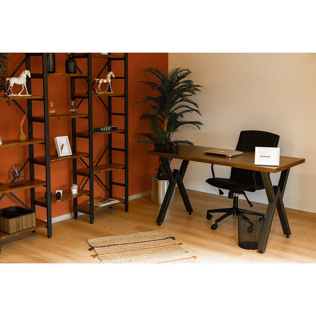 houten-bureau-met-x-poten